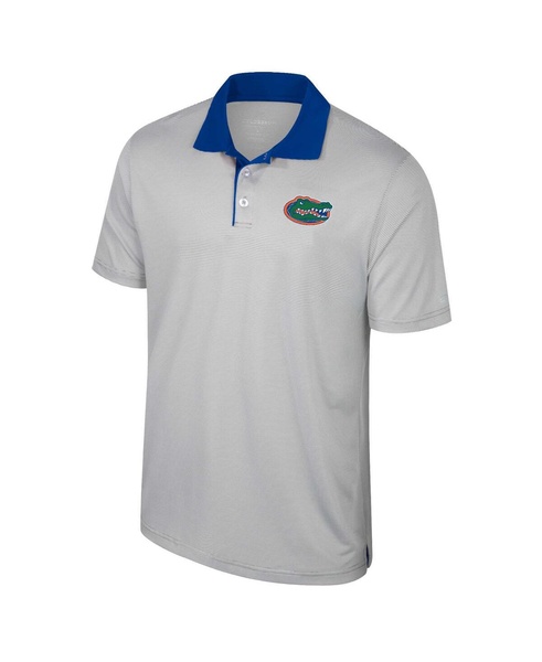 Men's Gray Florida Gators Tuck Striped Polo Shirt