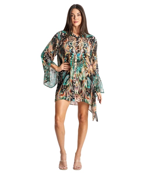 Women's Short Buttoned Overshirt