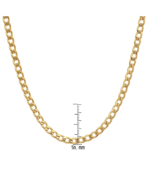 Men's 18k gold Plated Stainless Steel 24" Figaro Style Chain Necklaces