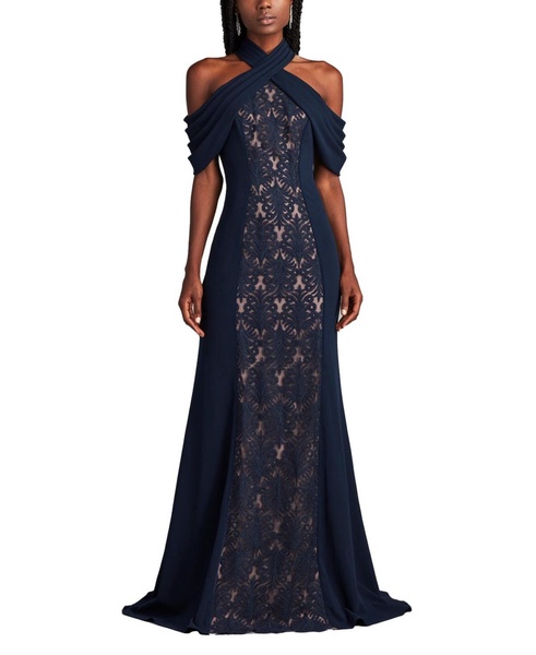 Women's Kato Embroidered Off-Shoulder Halter Gown