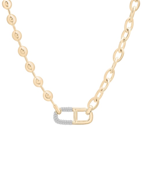 Diamond Horizontal Link Two-Chain 18" Pendant Necklace (1/5 ct. t.w.) in Gold Vermeil, Created for Macy's