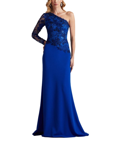 Women's Abner One Shoulder Embroidered Bodice Gown