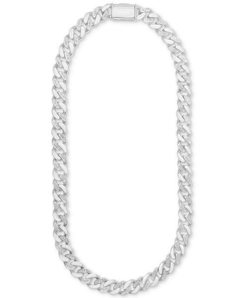 Men's Diamond Cuban Link 24" Chain Necklace (1 ct. t.w.) in Sterling Silver or 14k Gold-plated Sterling Silver