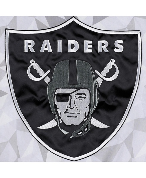 Men's White, Black Las Vegas Raiders Thursday Night Gridiron Raglan Half-Zip Hooded Jacket