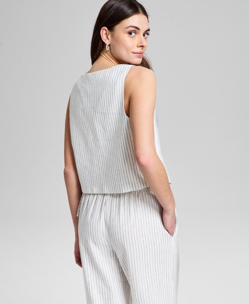 Women's Striped Tie-Front Vest, Regular & Petites, Exclusively at Macy's