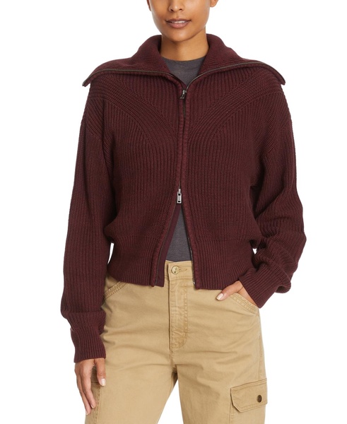 Women's Funnel-Neck Zippered Sweater