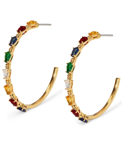 BY NADRI Gold-Tone Multicolor Light Bulb Medium C Hoop Earrings, 1.62"