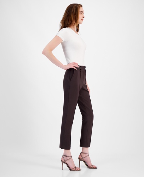 Women's Ponte Seamed-Front Ankle Pants