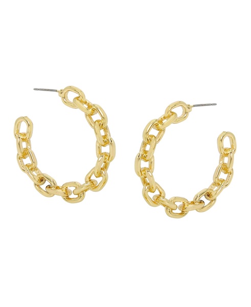 Gold Chain Hoop Earrings