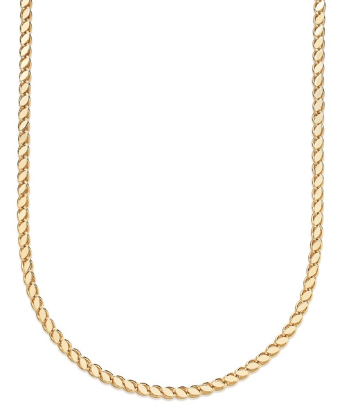 Silver, Gold Plated Brass Chain Necklace