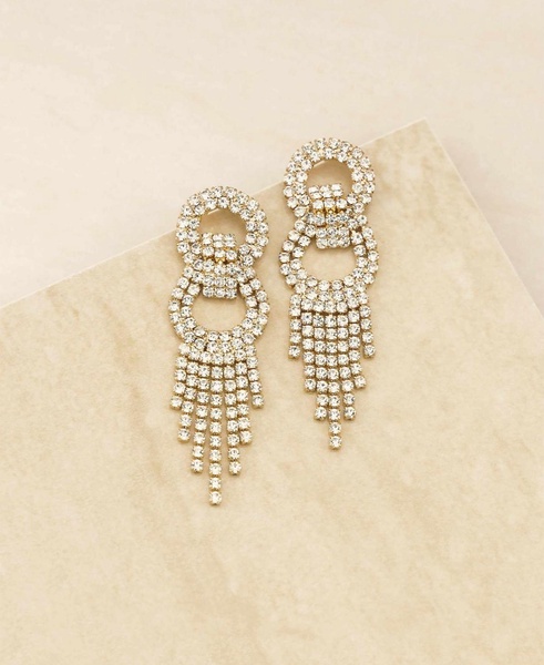 Dancing Crystal Chain Fringe Earrings
