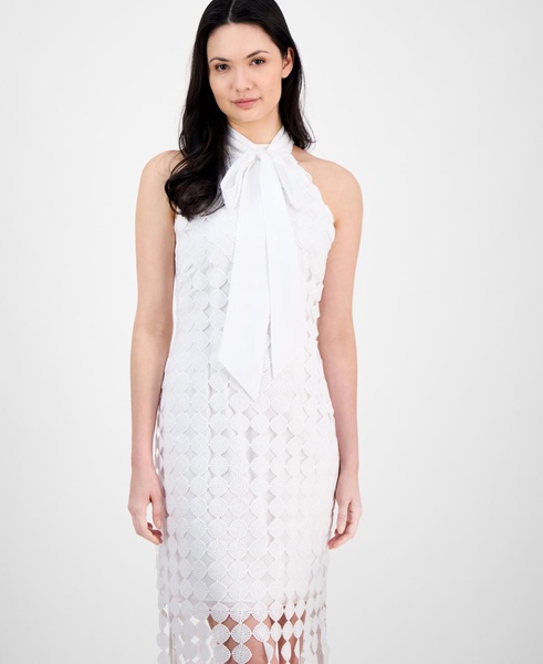 Women's Lace Fringe-Hem Sleeveless Dress