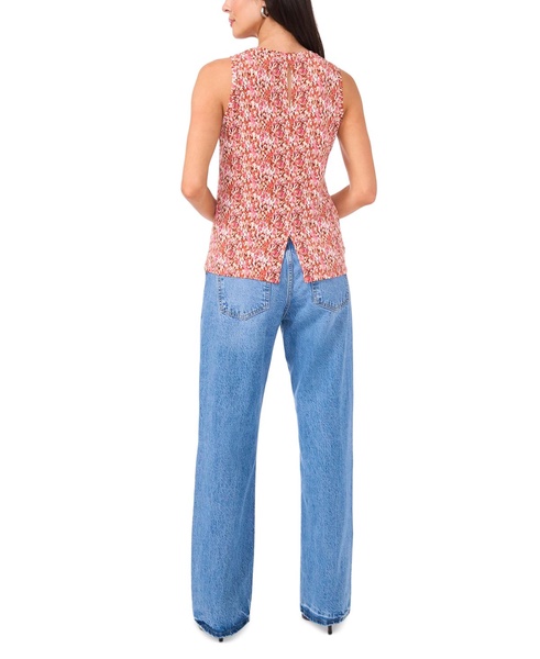 Women's Printed Keyhole-Back Sleeveless Top