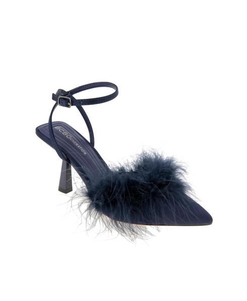Women's Iliana Ankle Strap Feather Detail Pumps