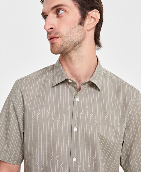 Men's Lobby Elevator Regular-Fit Stripe Button-Down Shirt, Created for Macy's 