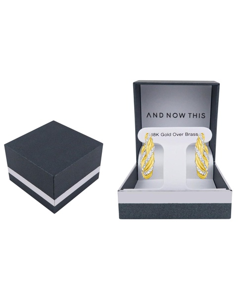 Clear Crystal Twist Hoop Earrings