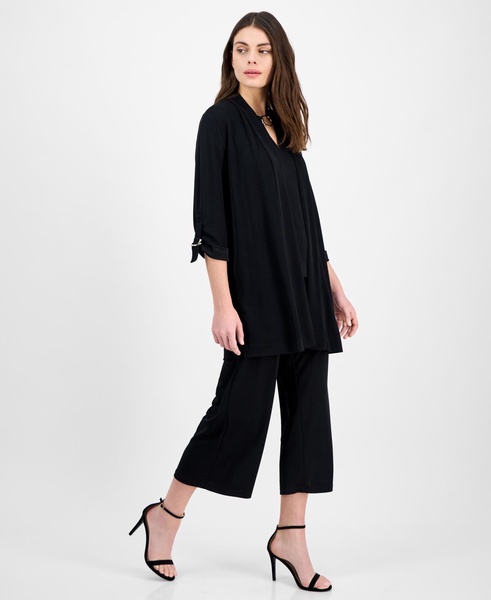 Women's Draped 3/4-Sleeve Cardigan Sweater