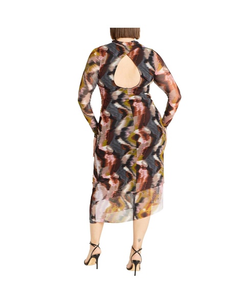 Plus Size Mesh Miranda Print Dress