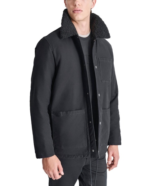 Men's Fleece-Lined Snap-Front Cotton Jacket
