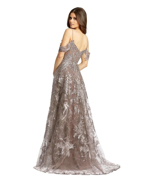 Women's Embellished Cold Shoulder Sweetheart A Line Gown