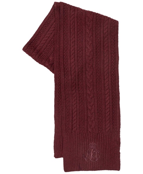 Cable Scarf with Direct Embroidery and Stones