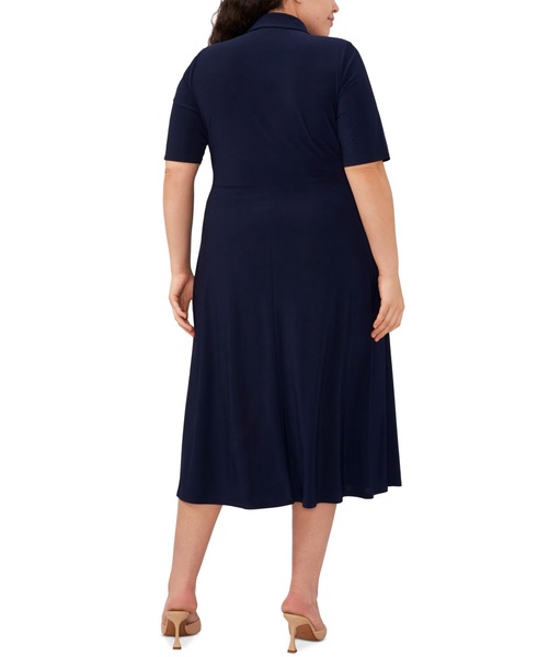 Plus Size Collared Wrap Dress