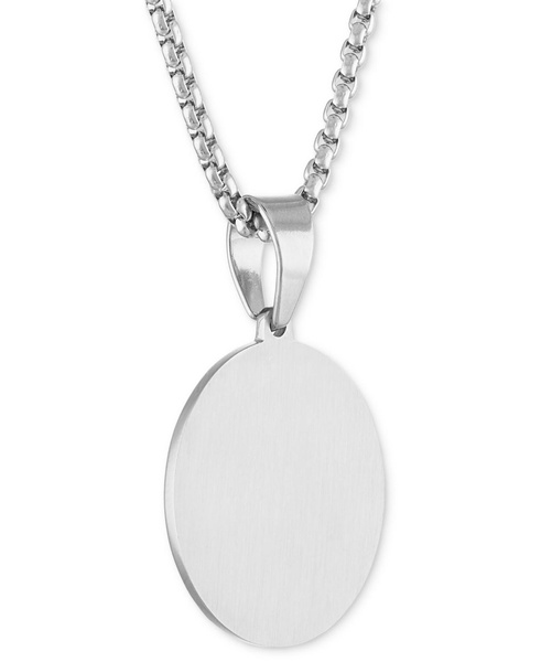 Men's Diamond Cross Oval 22" Pendant Necklace in Black & Gold-Tone Ion-Plated Stainless Steel