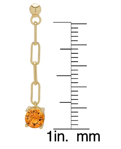 Lab Grown Blue Topaz Paperclip Link Drop Earrings (1-1/8 ct. t.w.) in 14k Gold-Plated Sterling Silver (Also available in Lab Grown Citrine)