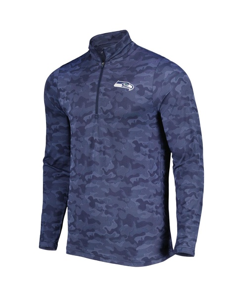 Men's College Navy Seattle Seahawks Brigade Quarter-Zip Sweatshirt