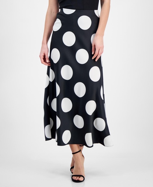 Women's Dot-Print Pull-On Maxi Skirt