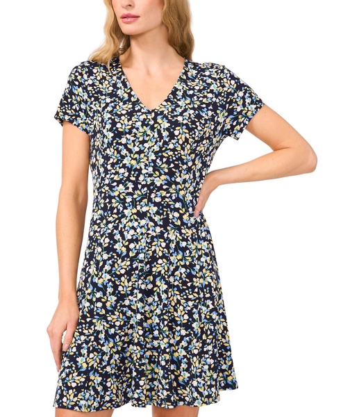 Women's Printed Knit Fit & Flare Dress