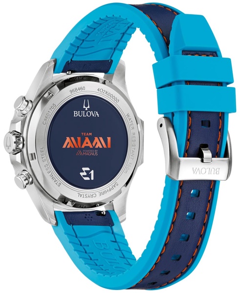 Men's Marine Star E1 Chronograph Blue Leather and Silicone Strap Watch 43mm