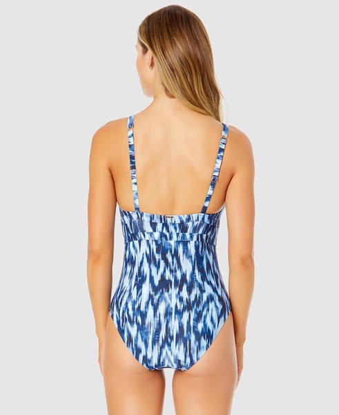 Women's Printed Plunge-Front One-Piece Swimsuit