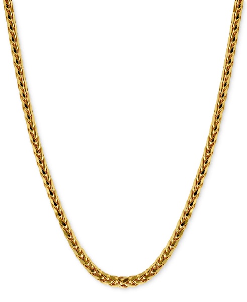 Polished Square Wheat 20" Chain Necklace (3mm) in 14k Gold