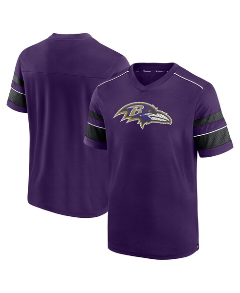 Men's Purple Baltimore Ravens Textured Hashmark V-Neck T-shirt
