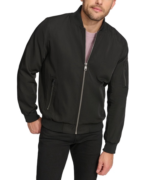 Men's Solid-Color Zipper Flight Jacket