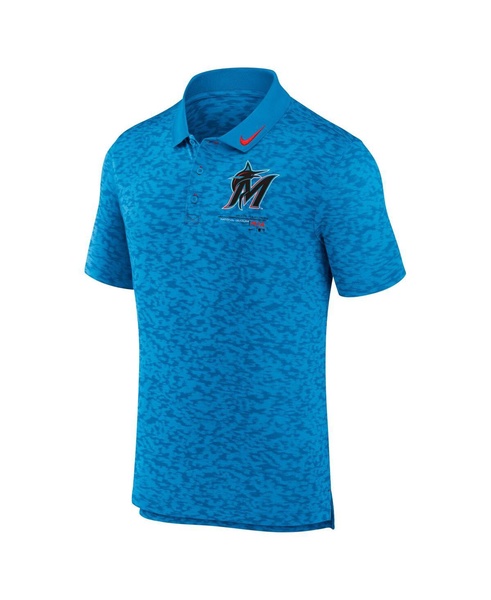 Men's Blue Miami Marlins Next Level Performance Polo Shirt