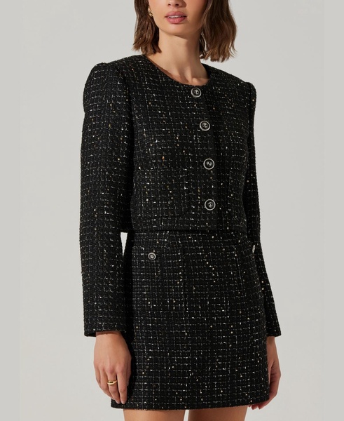 Women's Milena Button-Front Tweed Jacket