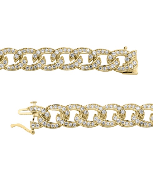Mens' Diamond Curb Link Bracelet (6 ct. t.w.) in 10k Gold