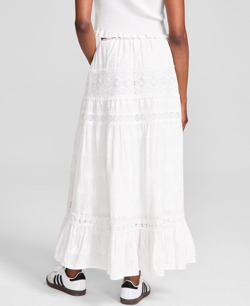 Petite Embroidered Lace-Trim Maxi Skirt, Exclusively at Macy's