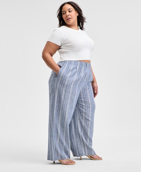 Trendy Plus Size Pull-On Wide-Leg Pants, Exclusively at Macy's