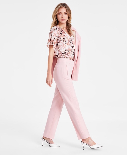 Women's Flat-Front Straight-Leg Suit Pants, Exclusively at Macy's