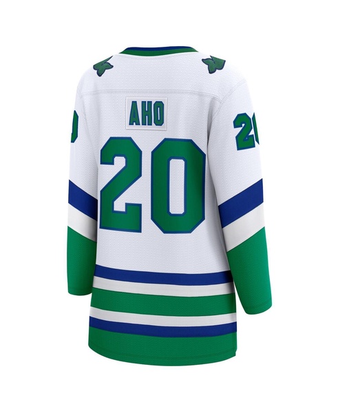 Women's Sebastian Aho White Carolina Hurricanes Whalers Premier Breakaway Jersey