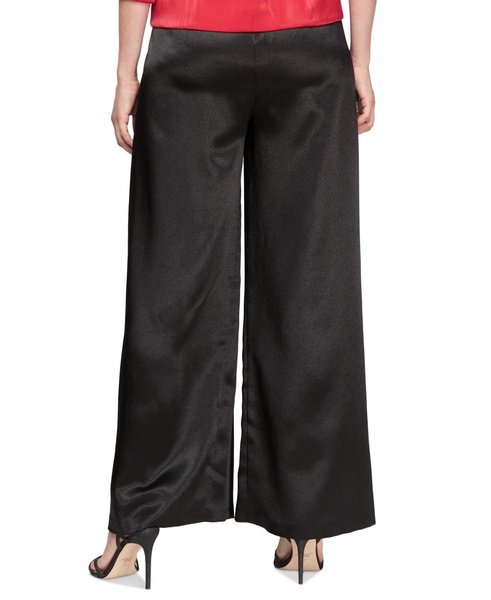 Petite Satin Pull-On Wide-Leg Pants
