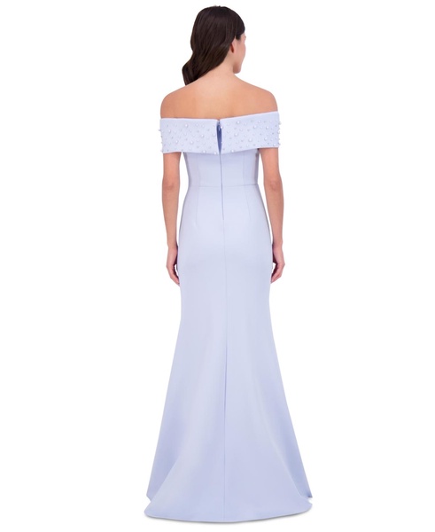 Women's Off-The-Shoulder Faux-Pearl-Embellished Evening Gown