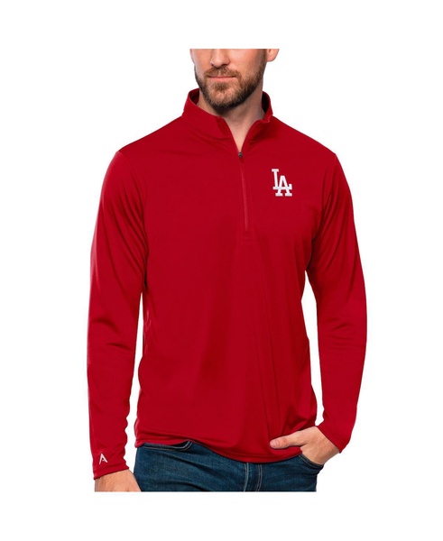 Men's Red Los Angeles Dodgers Tribute Quarter-Zip Pullover Top