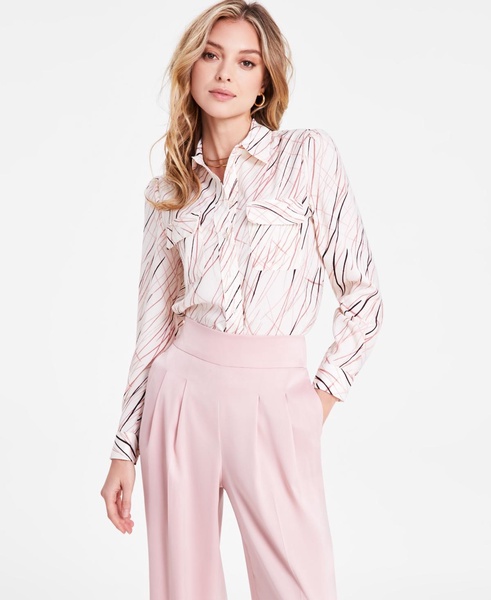 Women's Graphic Line Print Blouse, Exclusively at Macy's 