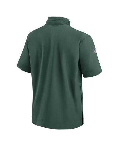 Men's Bay Packers 2024 Sideline Coach Short Sleeve Half-Zip Hoodie Jacket