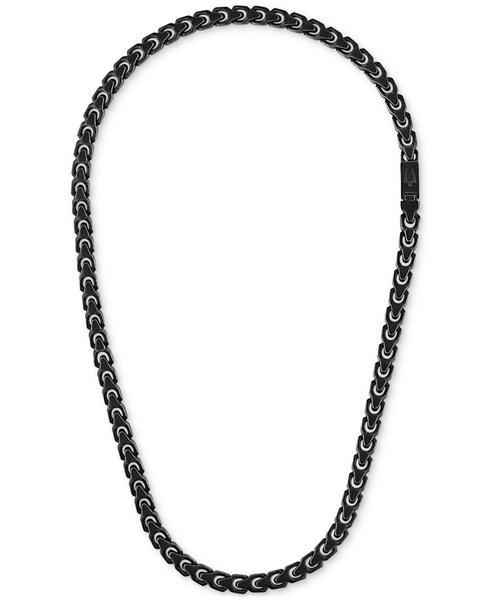 Men's Link Chain 24" Necklace in Black-Plated Stainless Steel