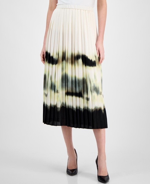 Women's Pleated Pull-On Midi Skirt 